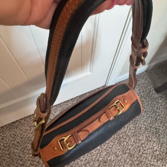 Dooney & Bourke Navy and Tan Leathee Crossbody Bag - Picture 5 of 12